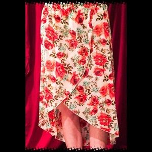 Flowy floral boho rose dress